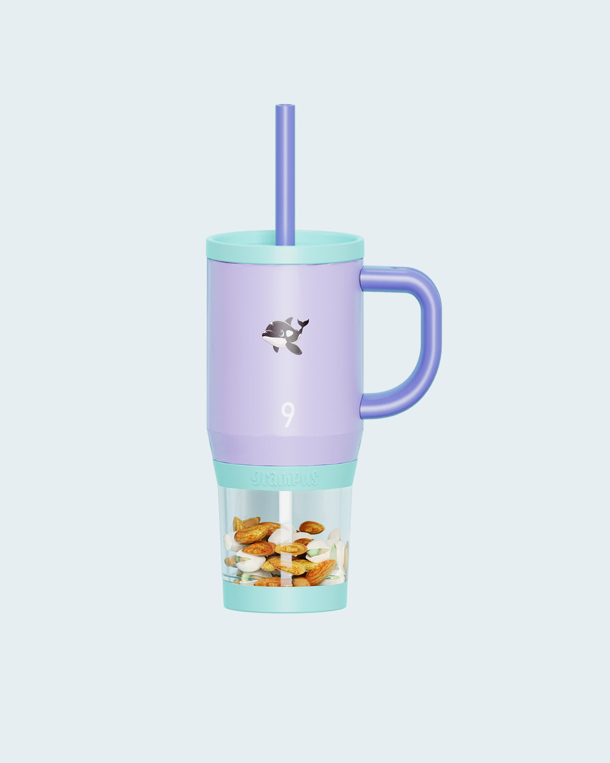 Drinkware with snack part